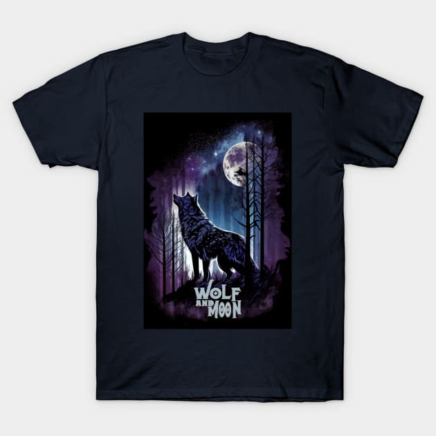 Wolf and Moon T-Shirt by ABART BY ALEXST 